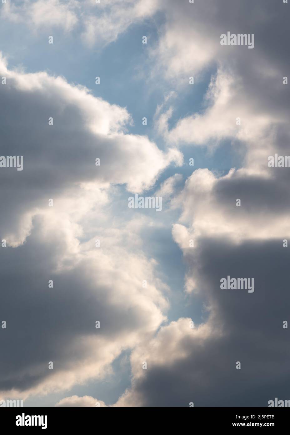 Two clouds with gap in between, concept of freedom and spirituality Stock Photo