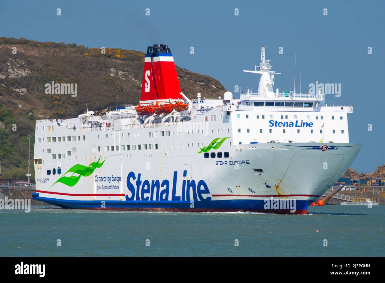 Stena line ferry europa Fishguard to rosslare leaving port at fishguard