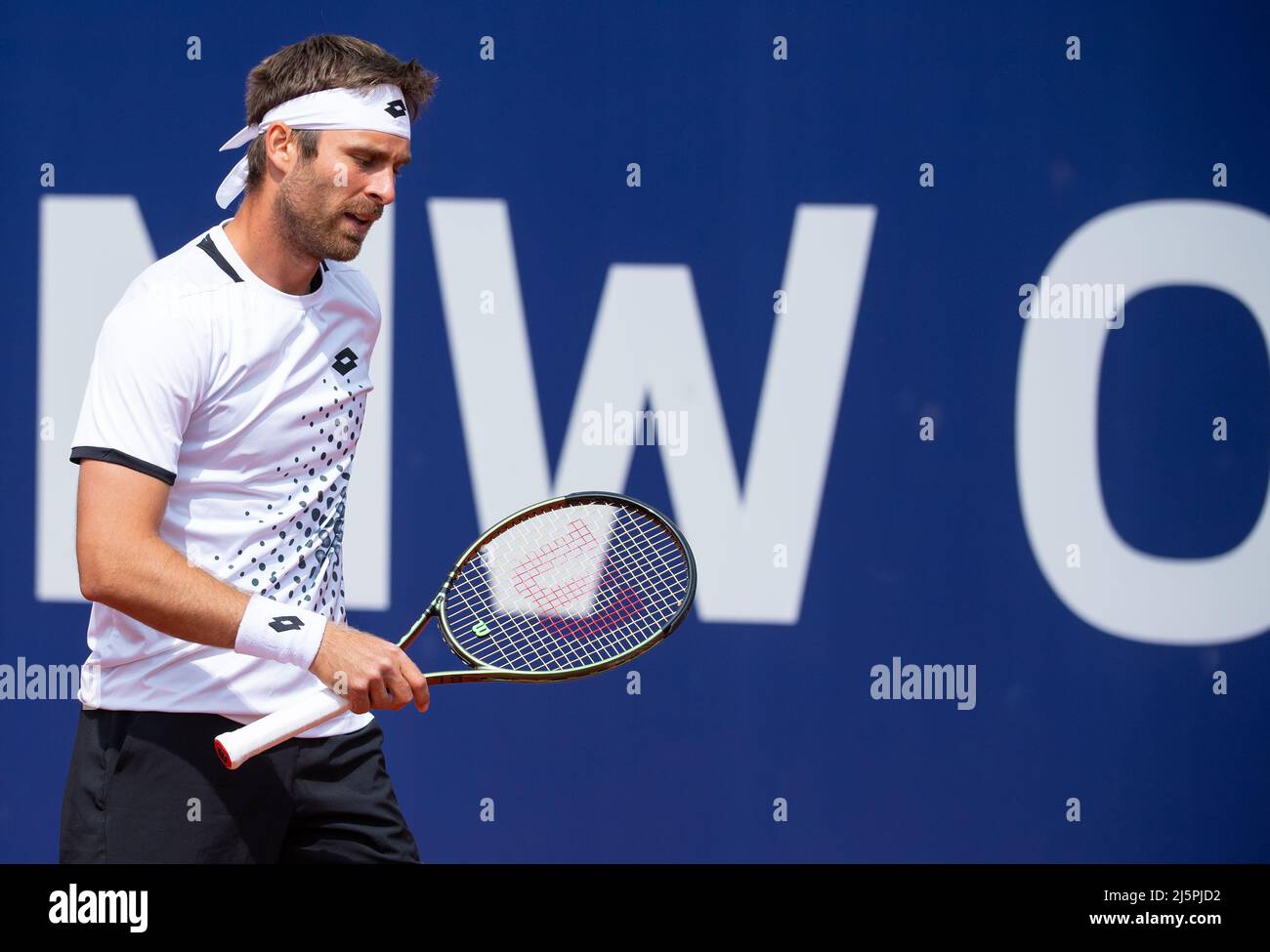 Munich, Germany. 25th Apr, 2022. Tennis: ATP Tour - Munich, singles, men,  sixteenth finals. Gombos (Slovakia) - Molcan (Slovakia). Norbert Gombos in  action. Credit: Sven Hoppe/dpa/Alamy Live News Stock Photo - Alamy