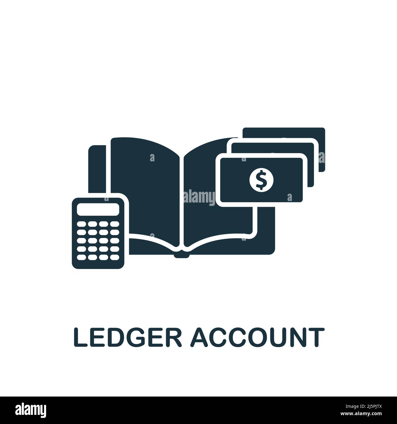 Ledger Account icon. Monochrome simple Accounting icon for templates, web design and infographics Stock Vector