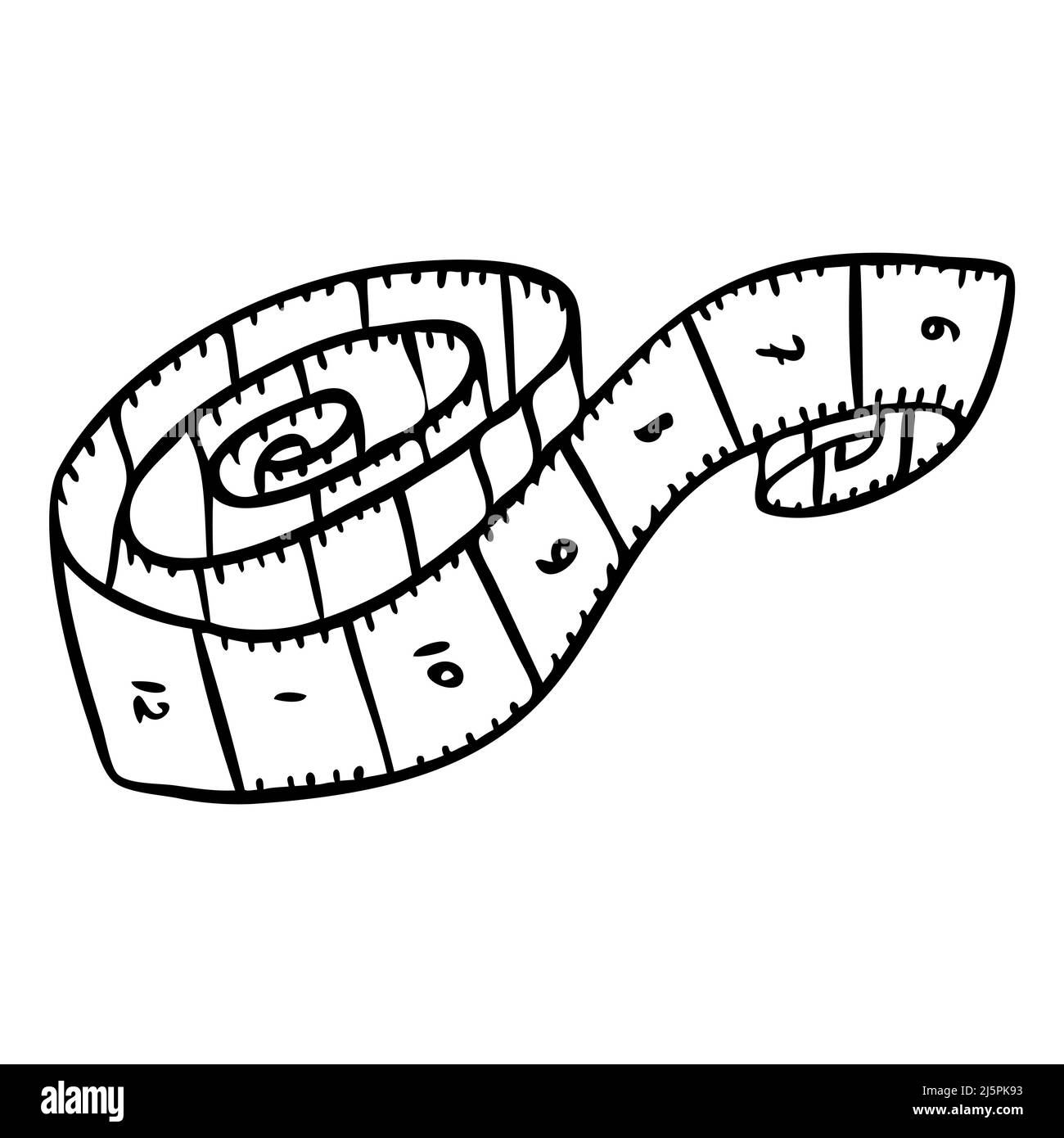 Sewing Tape. Tool for Sewing and Seamstress. Cartoon Image of a Tape Measure  for Embroidering Clothes Stock Vector - Illustration of white, symbol:  229703623