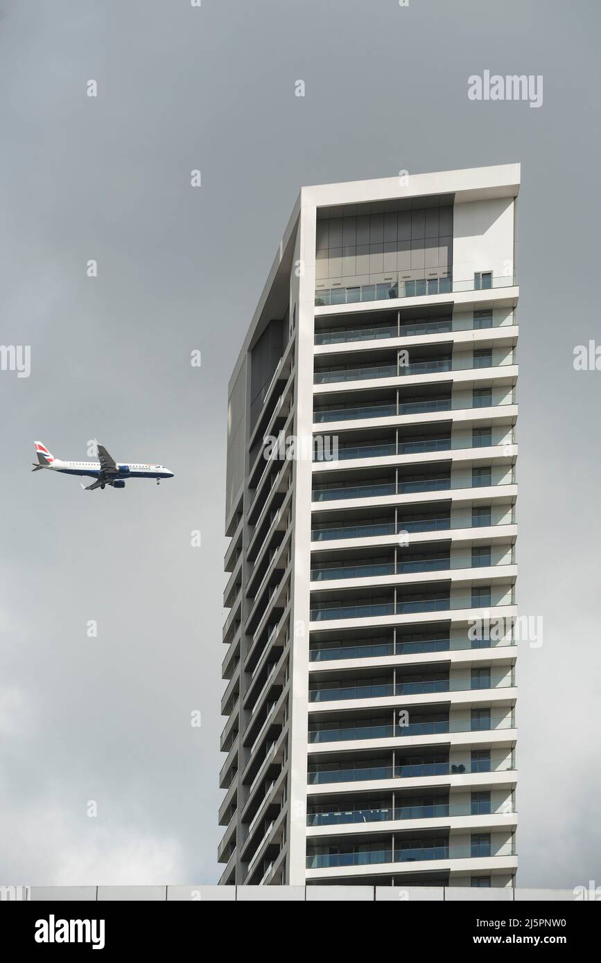 Modern apartment blocks / flats in a regenerated docklands development