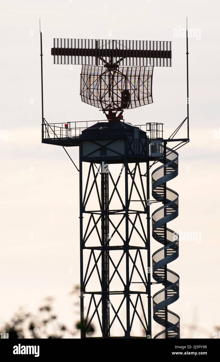 A radar at Cardiff Airport Stock Photo