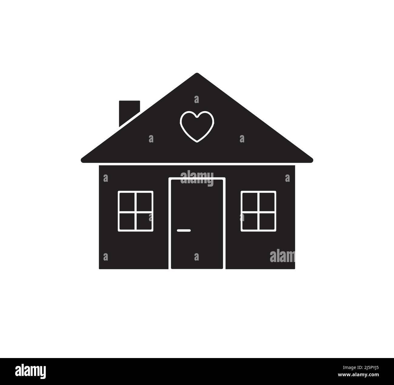 Vector flat black country house isolated on white background Stock ...