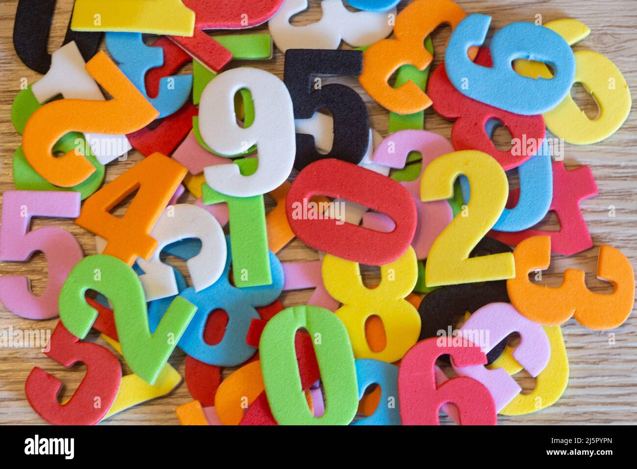 Pile Of Foam Numbers Stock Photo - Download Image Now - Blue, Green Color,  Heap - iStock