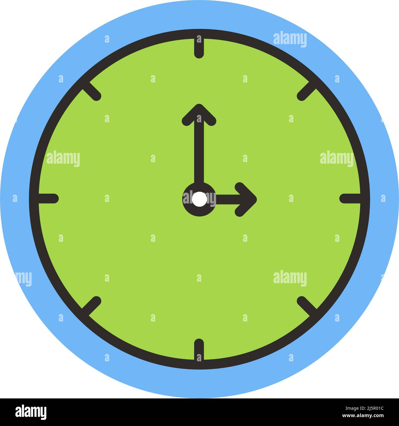 Clock Icon Time Vector Hour Timer Symbol Watch Flat Graphic Design