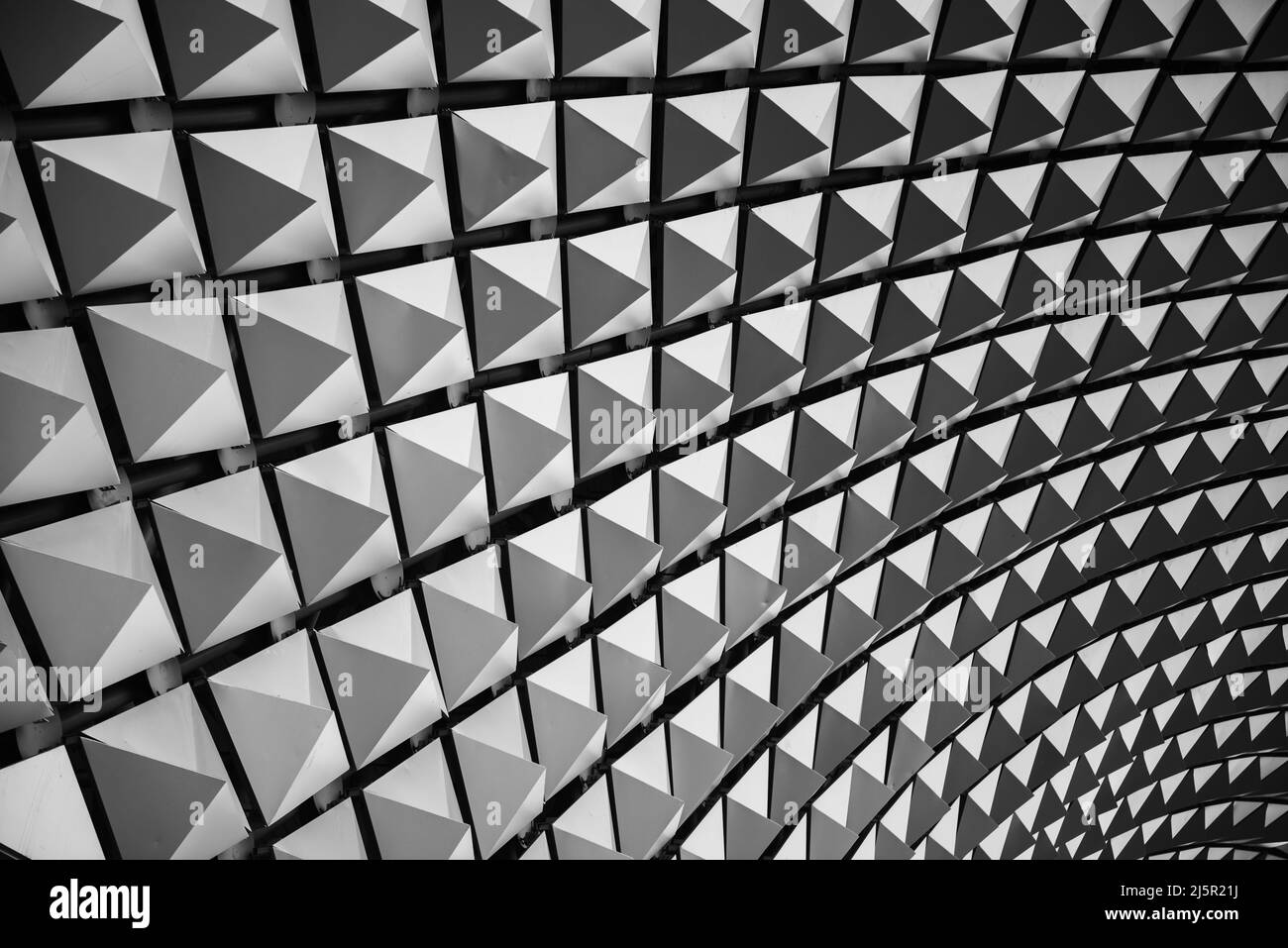 A close-up abstract details of a modern architecture with light and shadow Stock Photo