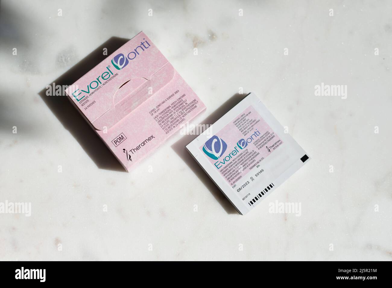 Hormone Replacement Therapy Patches Stock Photo