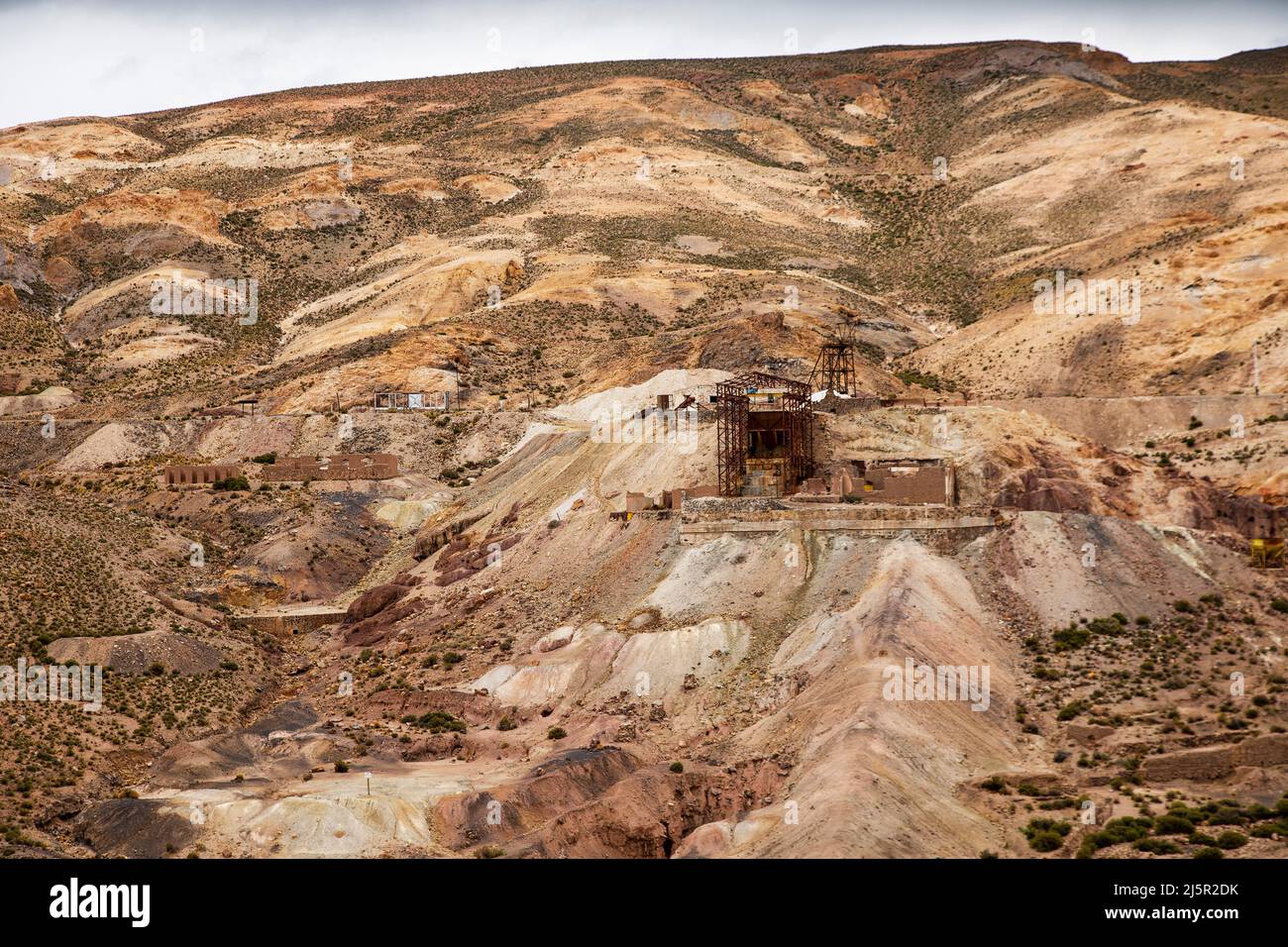 Argentina,  Salta province - Tourist attraction 'Tren a las Nubes' or train into the clouds . An abandoned mining village along the route. Stock Photo