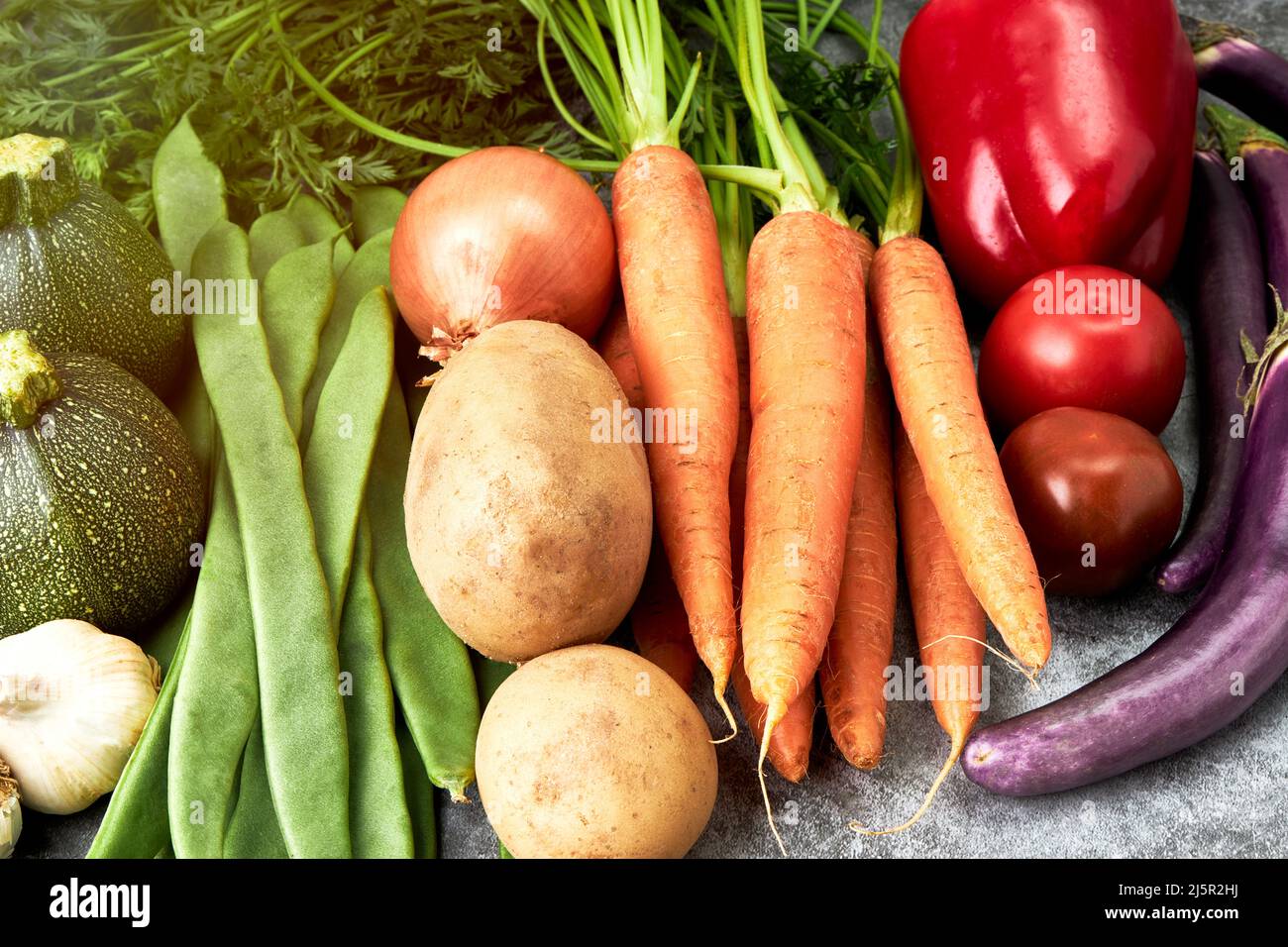 Composition of fresh vegetables. Vegan food. Healthy food Stock Photo