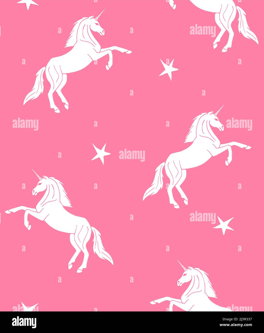 Vector seamless pattern of hand drawn doodle sketch white unicorn ...