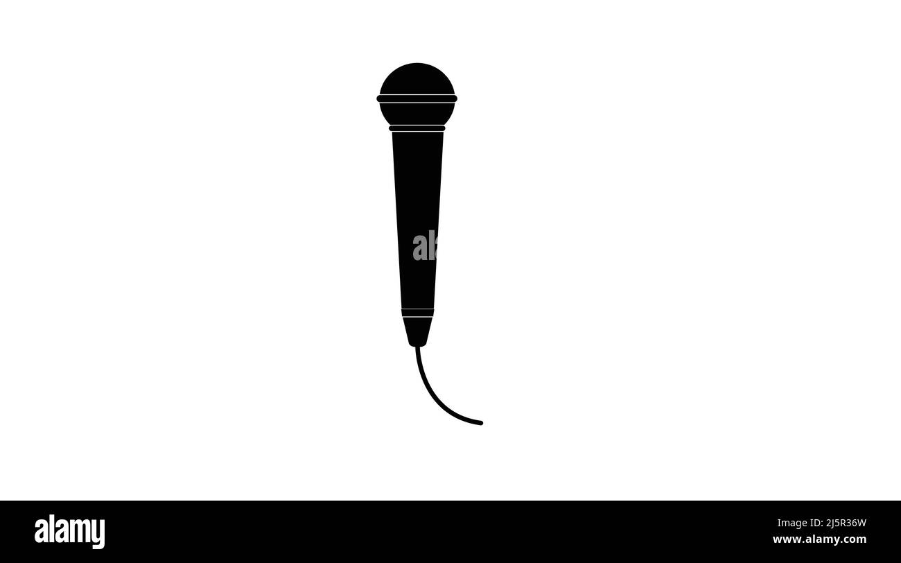 Microphone Icon. Vector black and white simple isolated illustration of ...