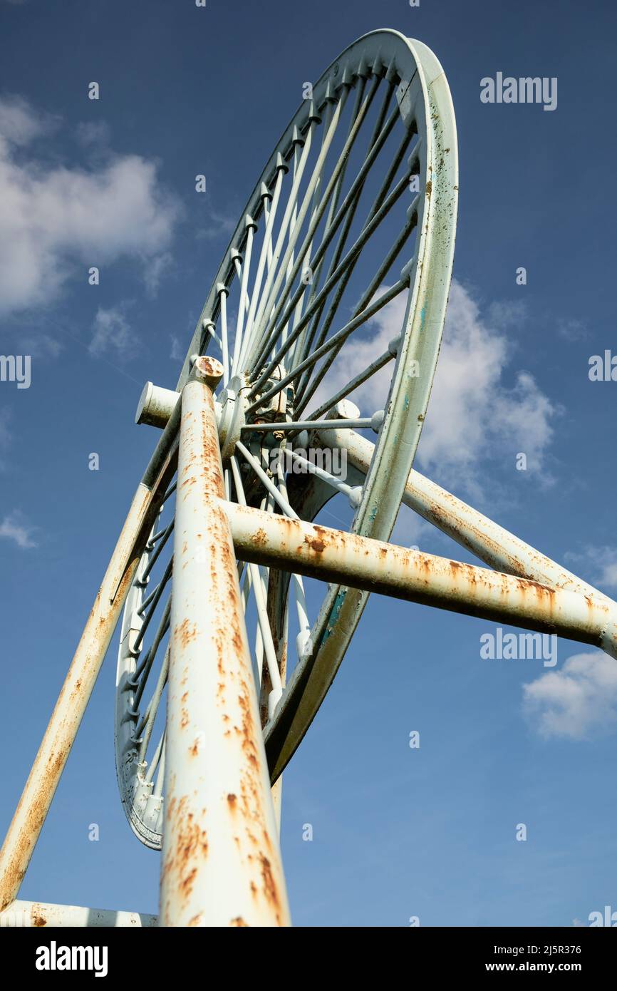 NewcastleunderLyme, Staffordshire, uk, 04,25.2022,Apedale pit wheel