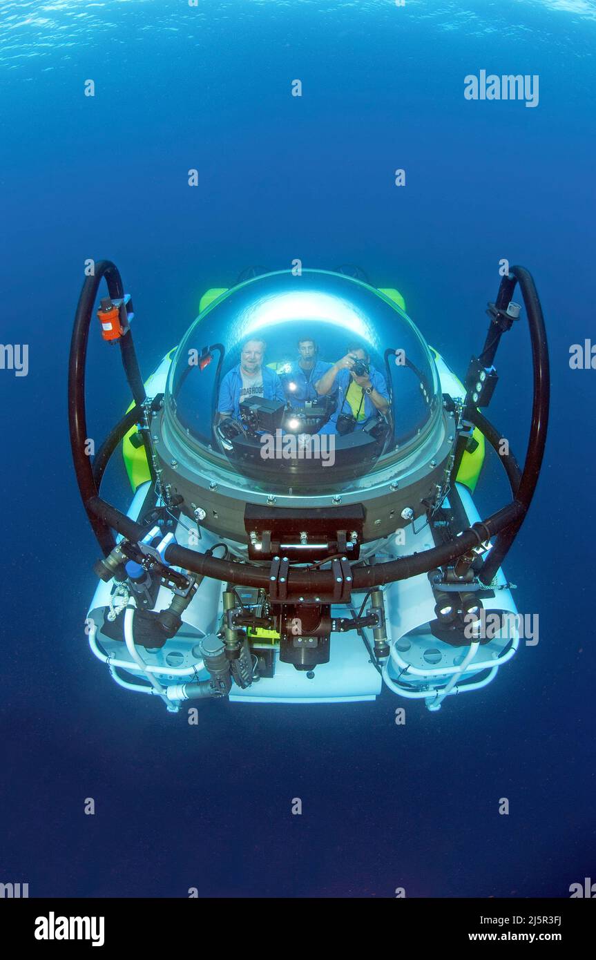 Deep sea adventure with a submarin, Cocos Islands, Costa Rica, Central America, America Stock Photo
