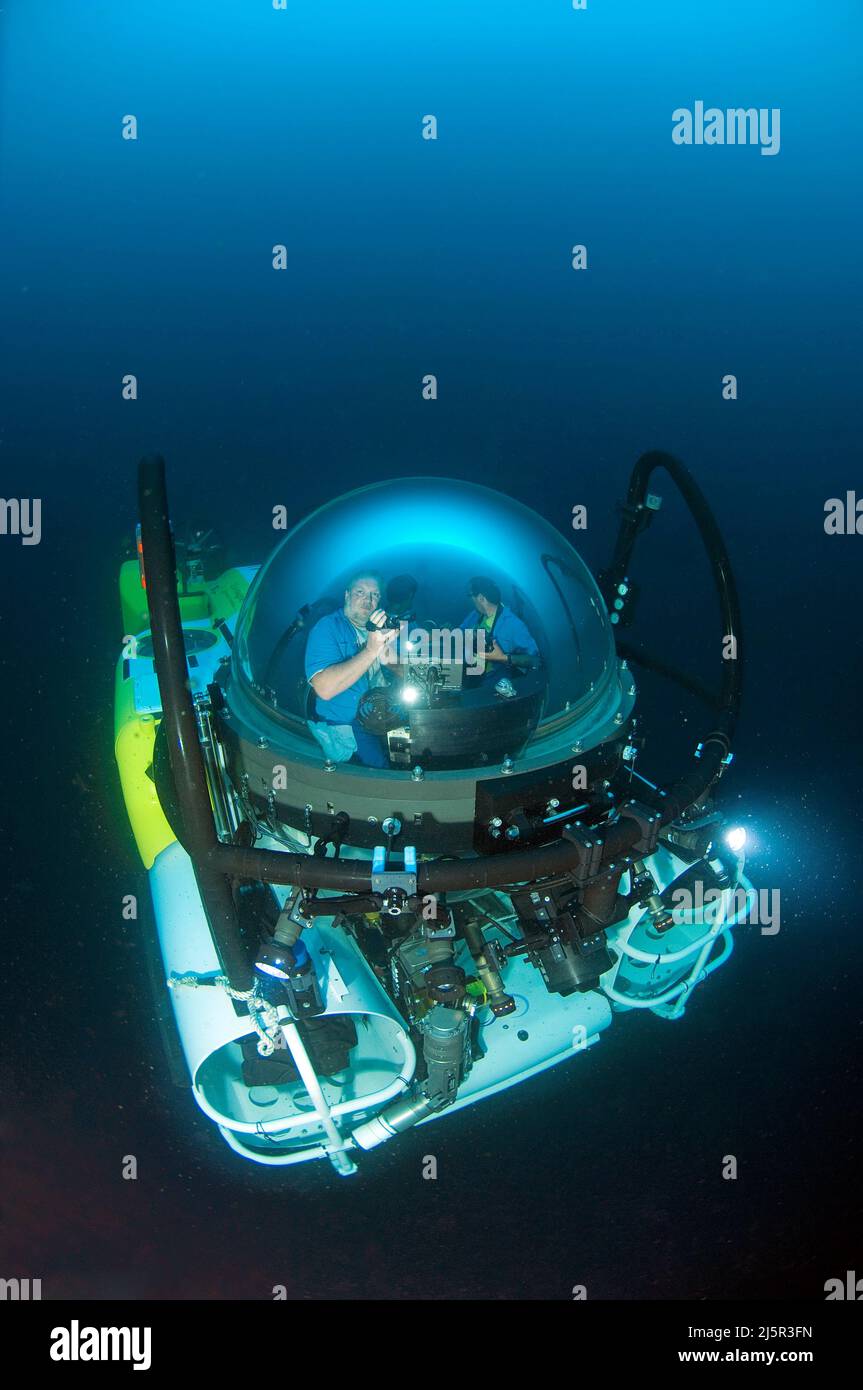 Deep sea adventure with a submarin, Cocos Islands, Costa Rica, Central America, America Stock Photo