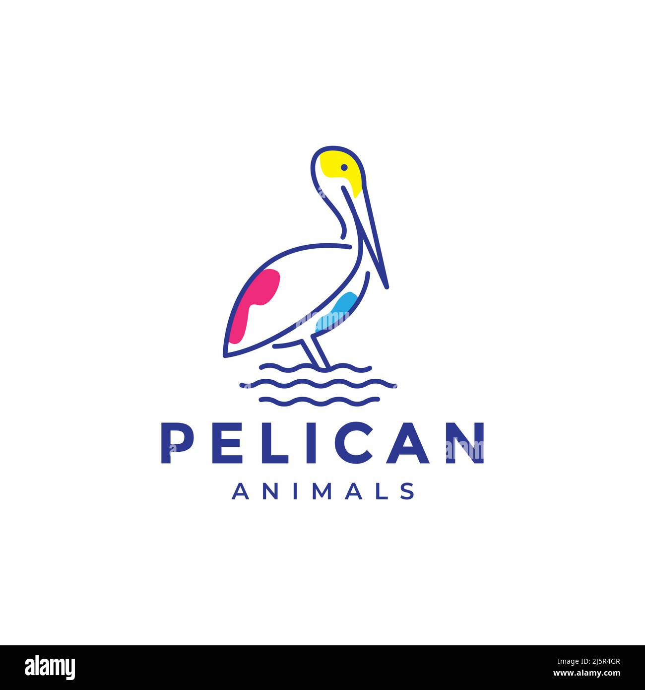 line art abstract bird pelican logo design vector graphic symbol icon ...