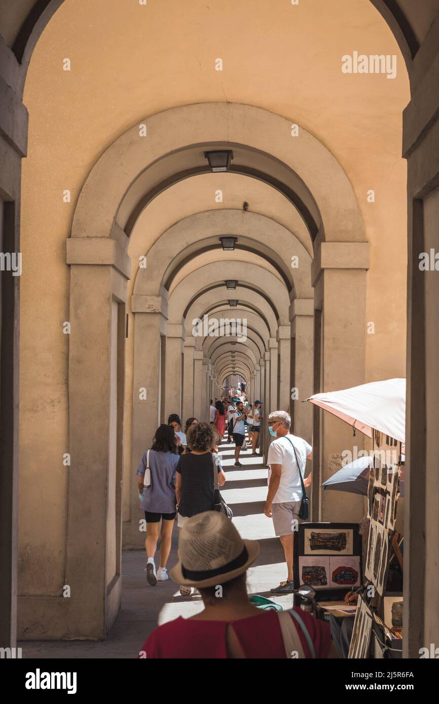 Streets of historical city centre, Florence, Italy - 09.07.2021 Stock Photo