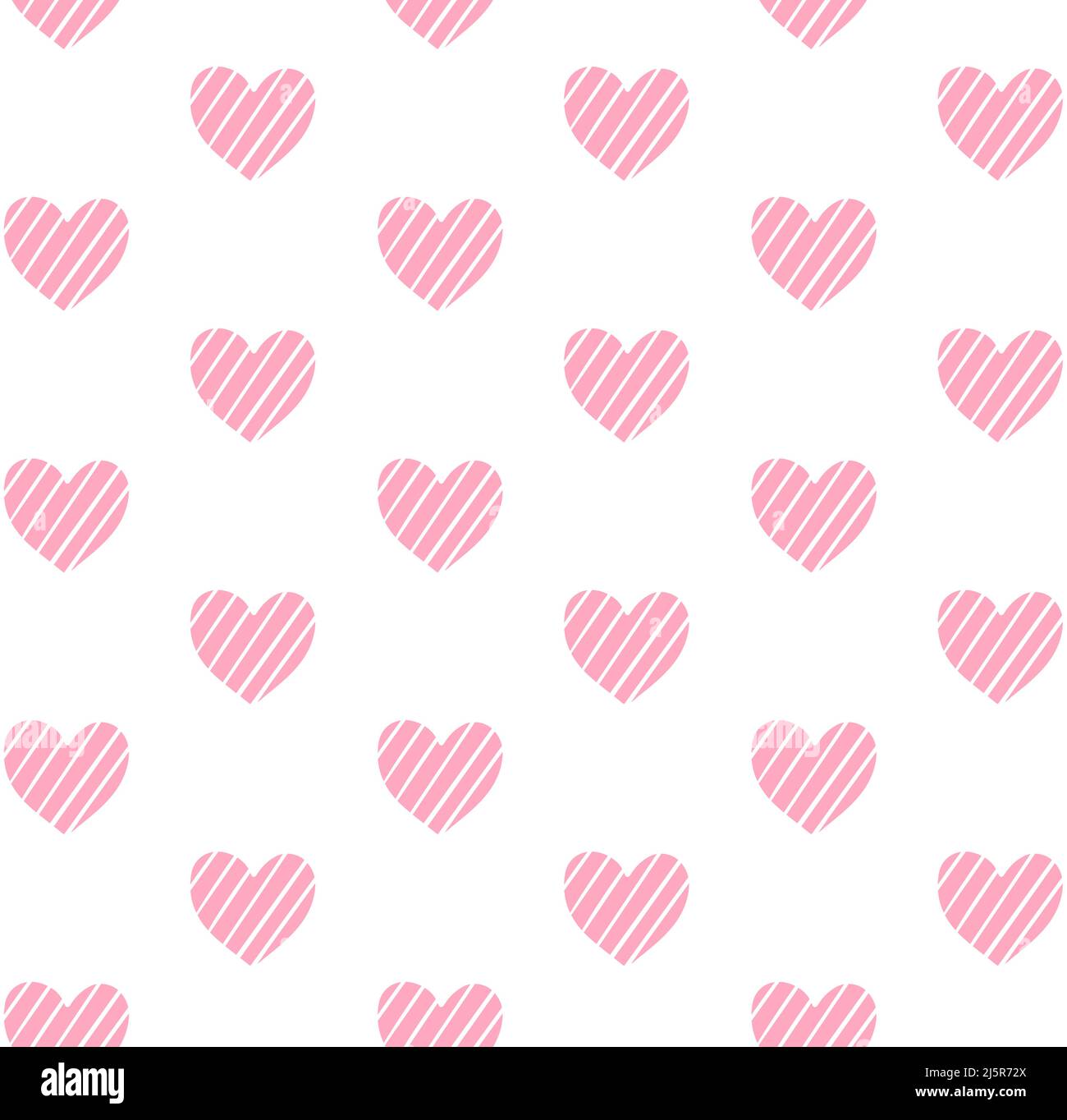 Vector seamless pattern of hand drawn doodle sketch pink hearts ...