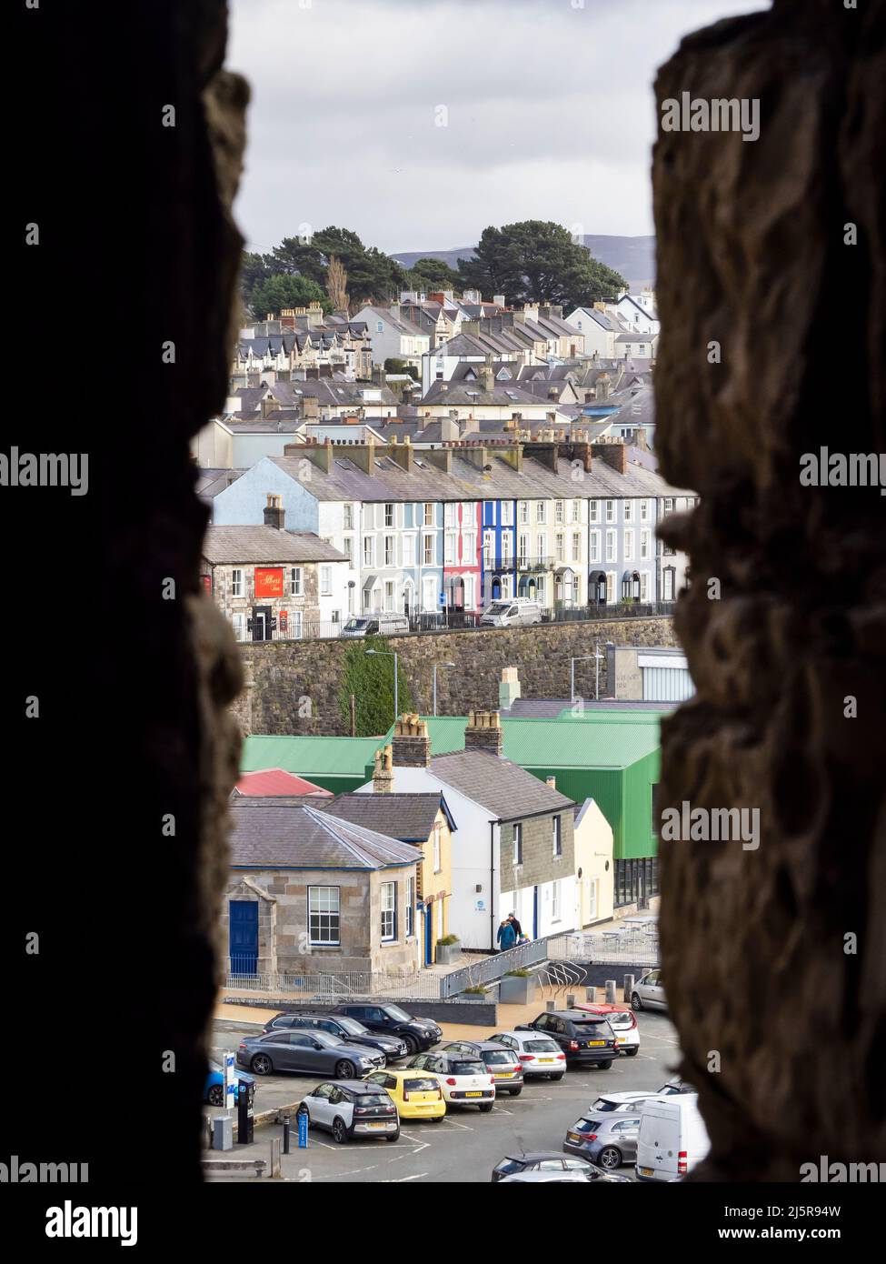 Terraced housing in Caernarfon, Wales, UK Stock Photo Alamy