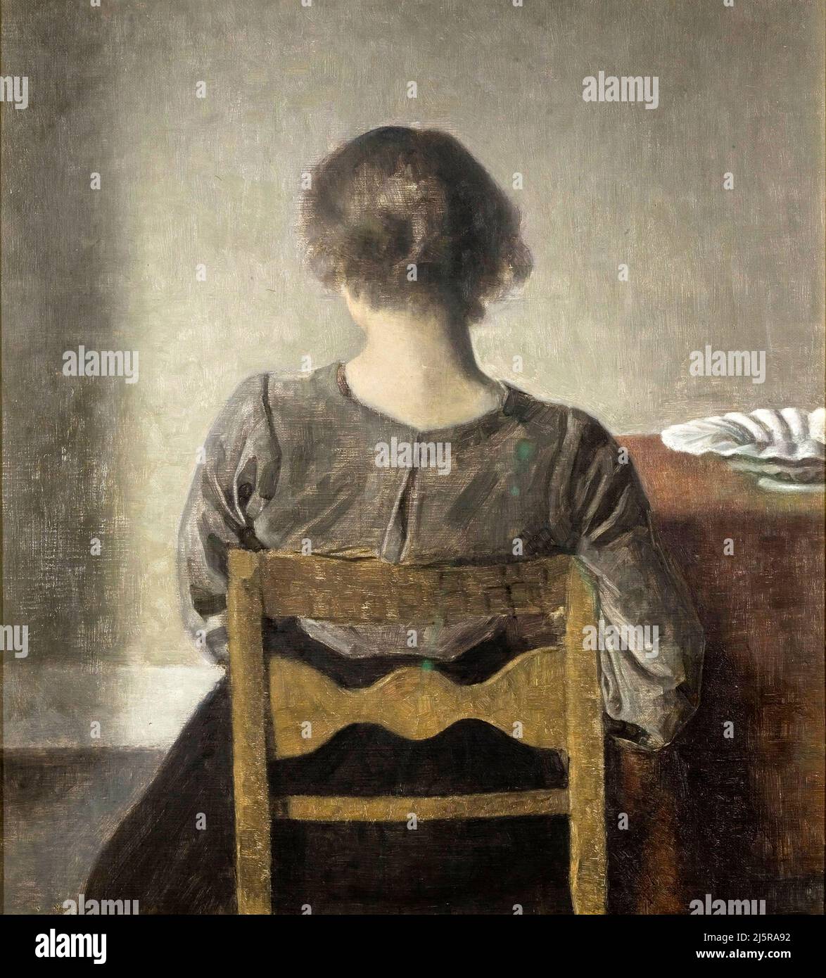 'Rest' by the Danish artist, Vilhelm Hammershoi (1864-1916), oil on canvas, 1905 Stock Photo
