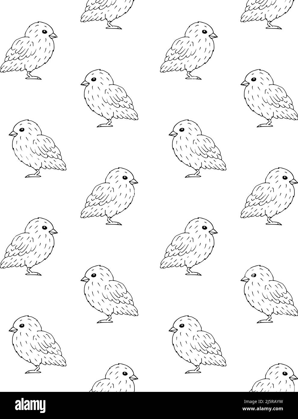 Vector seamless pattern of hand drawn doodle sketch baby chicks ...