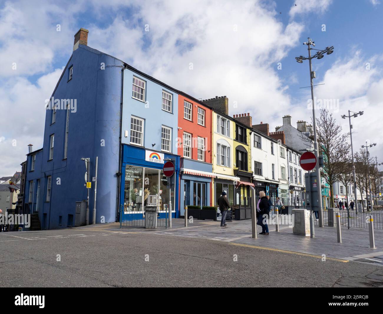 A row of shops in Caernarfon, Wales, UK Stock Photo Alamy