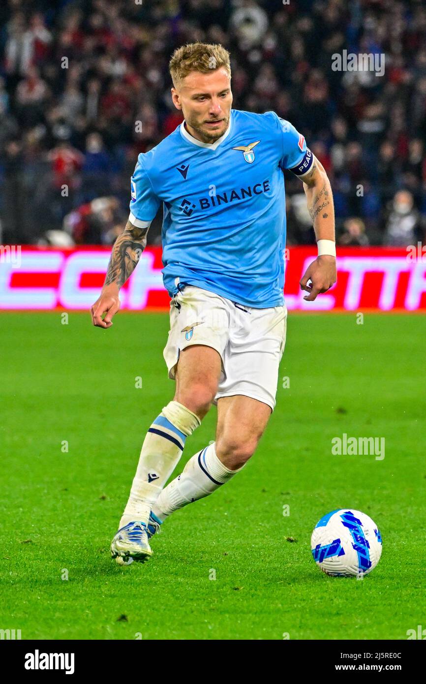 Rome, Italy. 24 April 2022. Ciro Immobile (SS Lazio) during the Italian
