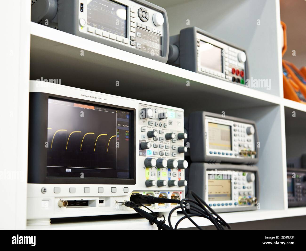 Modern mixed signal oscilloscope in exhibition Stock Photo