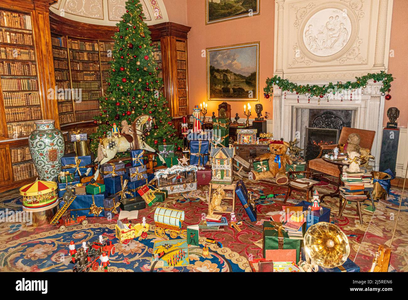 A Victorian Christmas display at Harewood House, West Yorkshire, England UK Stock Photo