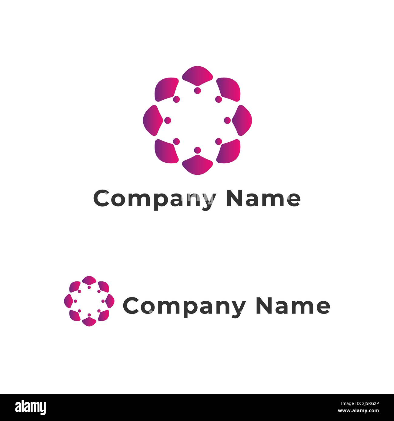 abstract color unity dot logo | flower logo Stock Vector