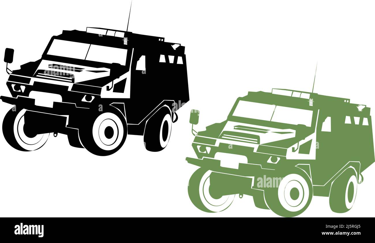 Military vehicles, Armored Personnel Carriers, army cars/trucks, Armored Vehicle, Armored Troops Carrier Stock Vector