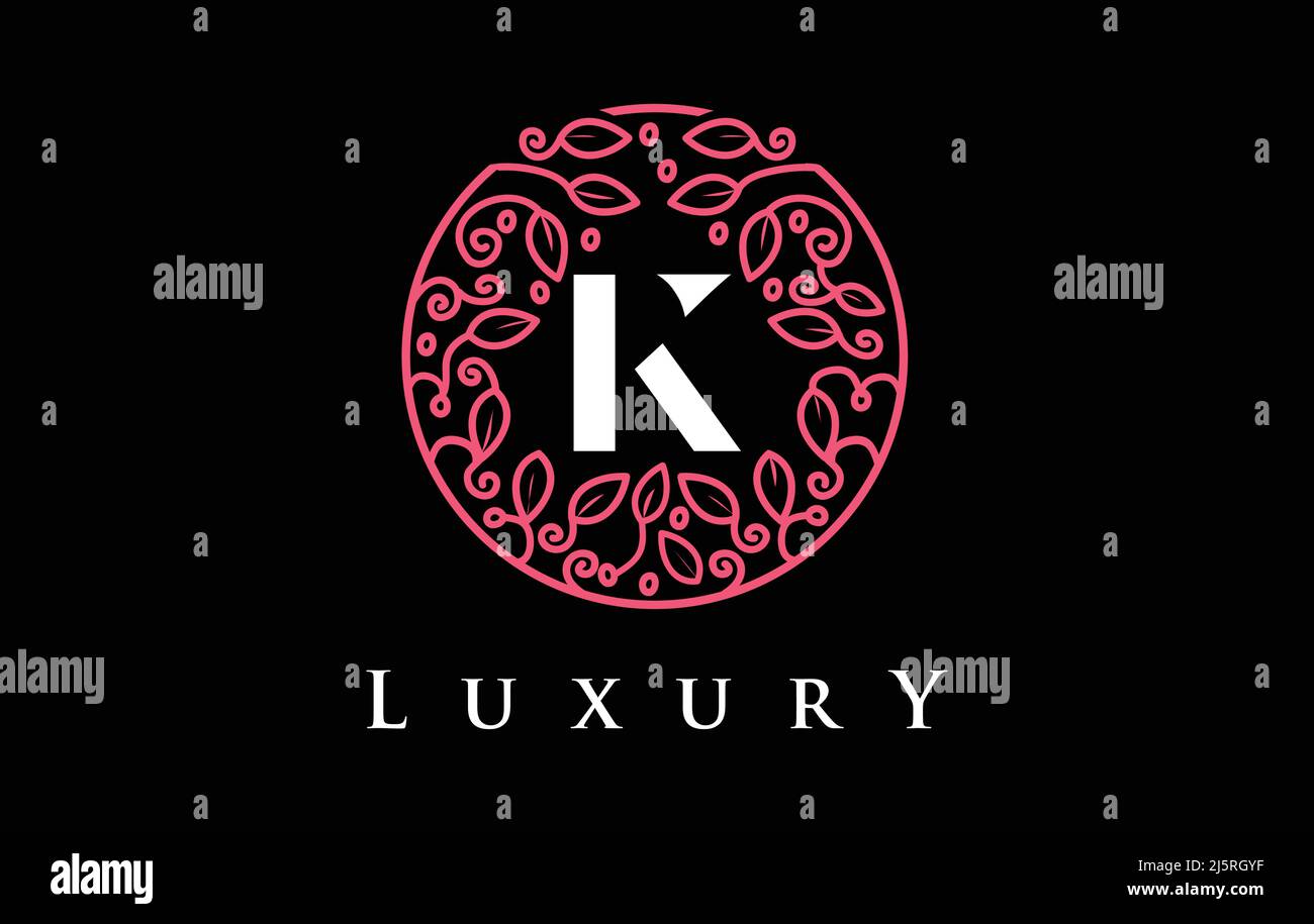 Purple K Letter Logo Luxury. Green Beauty Cosmetics Logo Monogram Stock Vector Image & Art Alamy