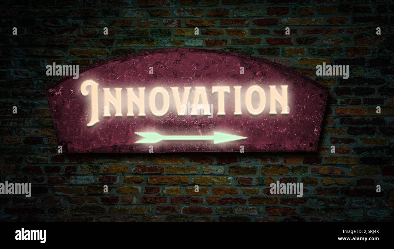 Street Sign the Direction Way to Innovation Stock Photo - Alamy