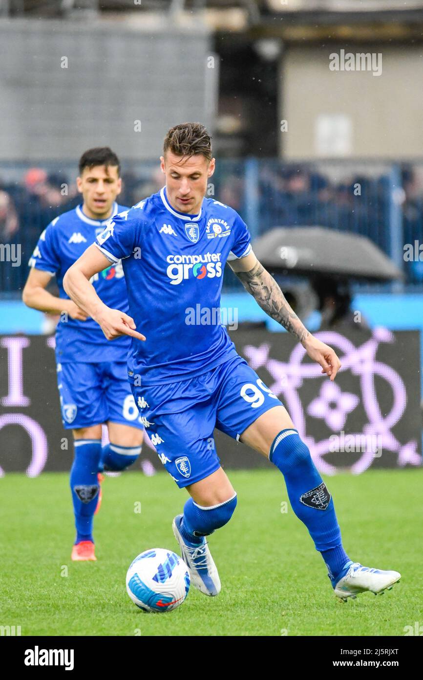 Empoli, Italy. 24th Apr, 2022. Andrea Pinamonti (Empoli) during Empoli FC  vs SSC Napoli, italian soccer