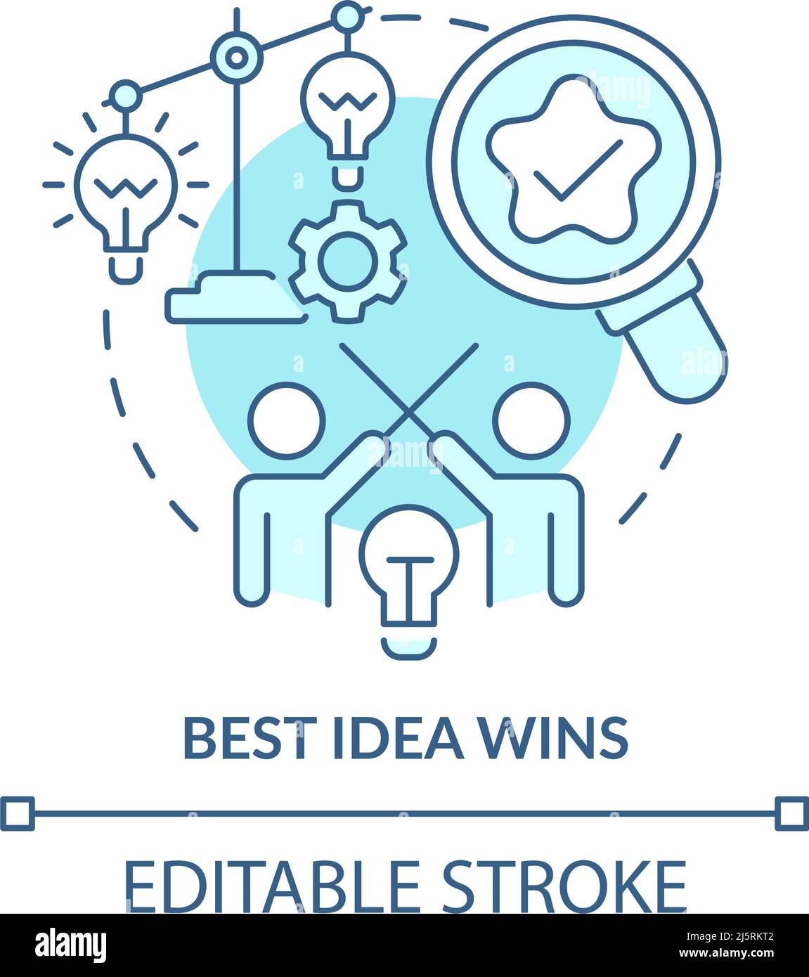 Best idea wins turquoise concept icon Stock Vector Image & Art - Alamy