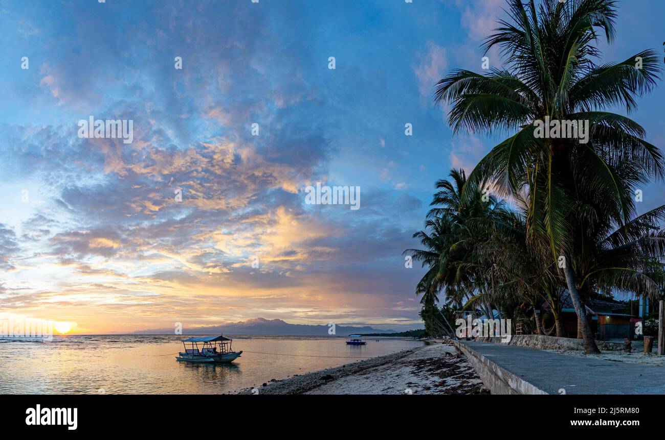 Sunset on beach on Siquijor Island, Philippines - 16.11.2019 Stock Photo
