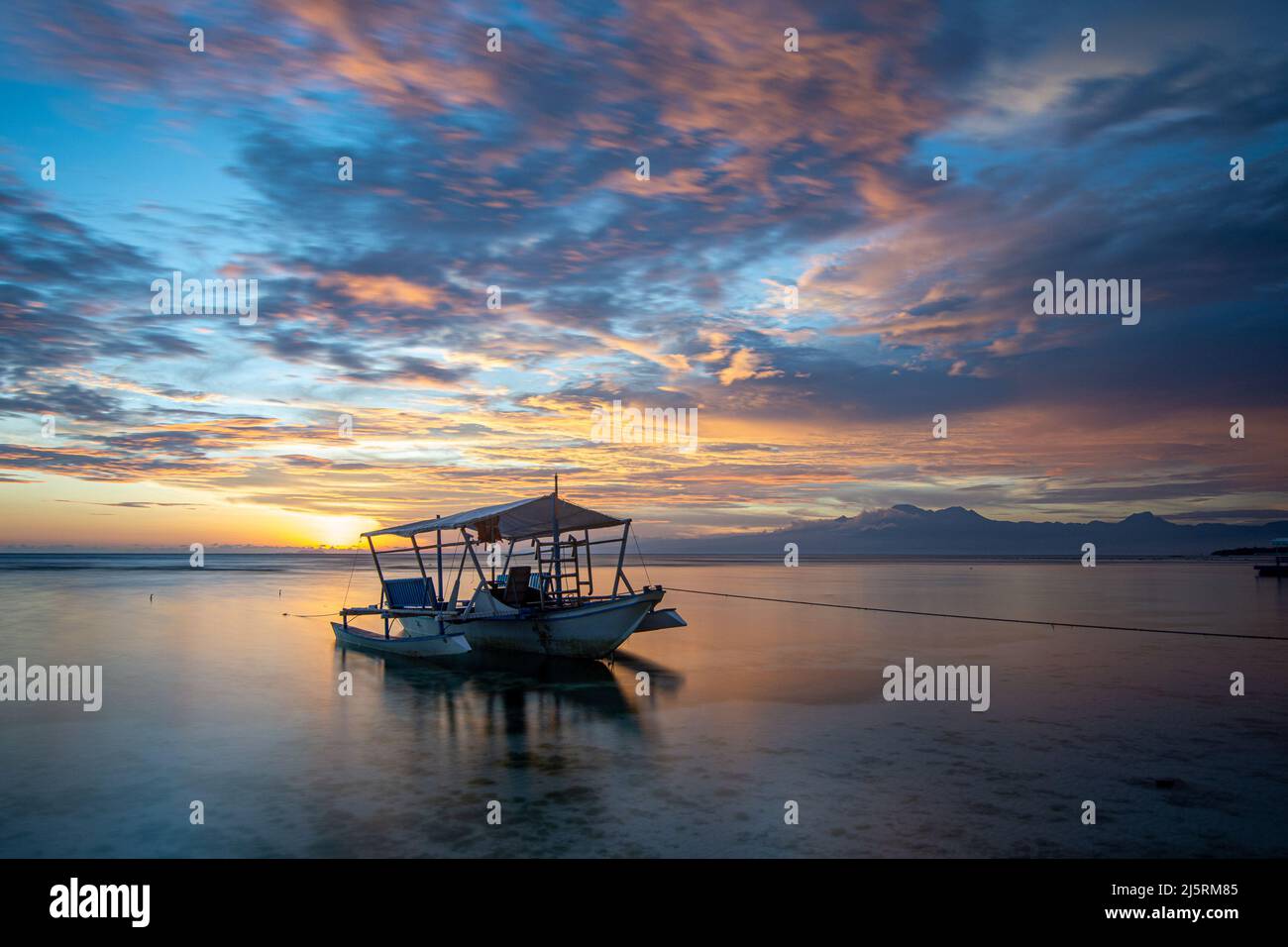 Sunset on beach on Siquijor Island, Philippines - 16.11.2019 Stock Photo