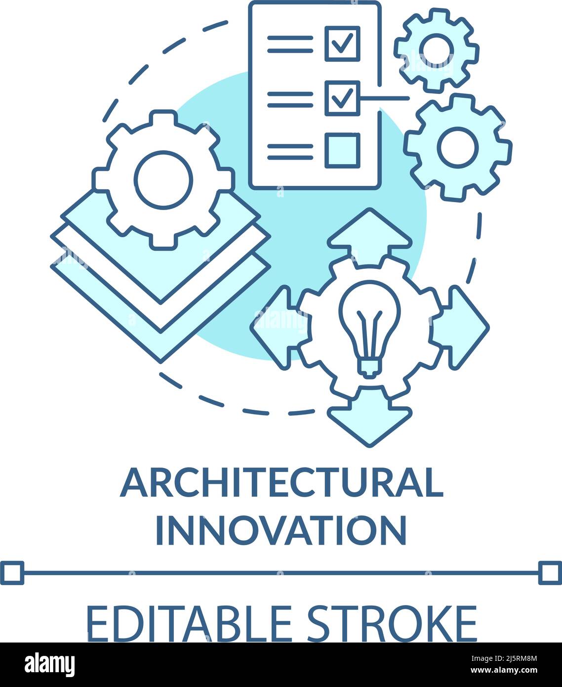 Architectural innovation turquoise concept icon Stock Vector Image ...