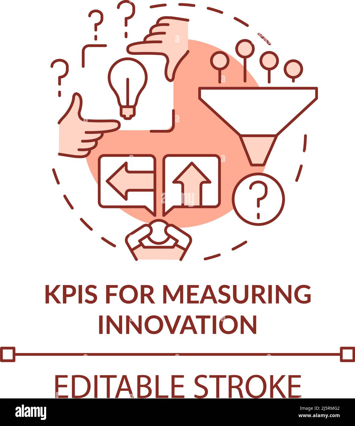 KPIs for measuring innovation terracotta concept icon Stock Vector ...