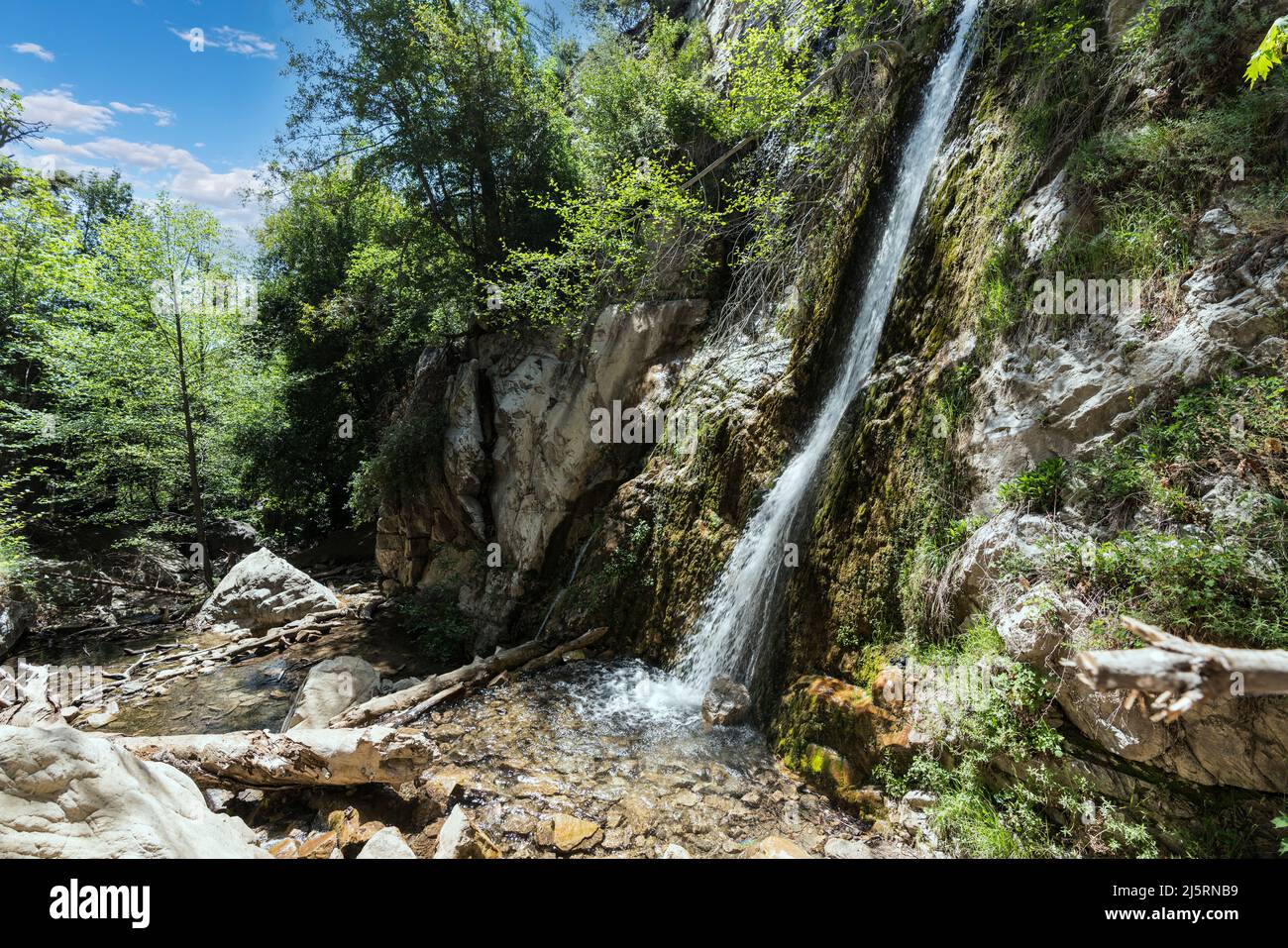Lewis Falls in the Angeles National Forest near Azusa and Los Angeles, California. Stock Photo