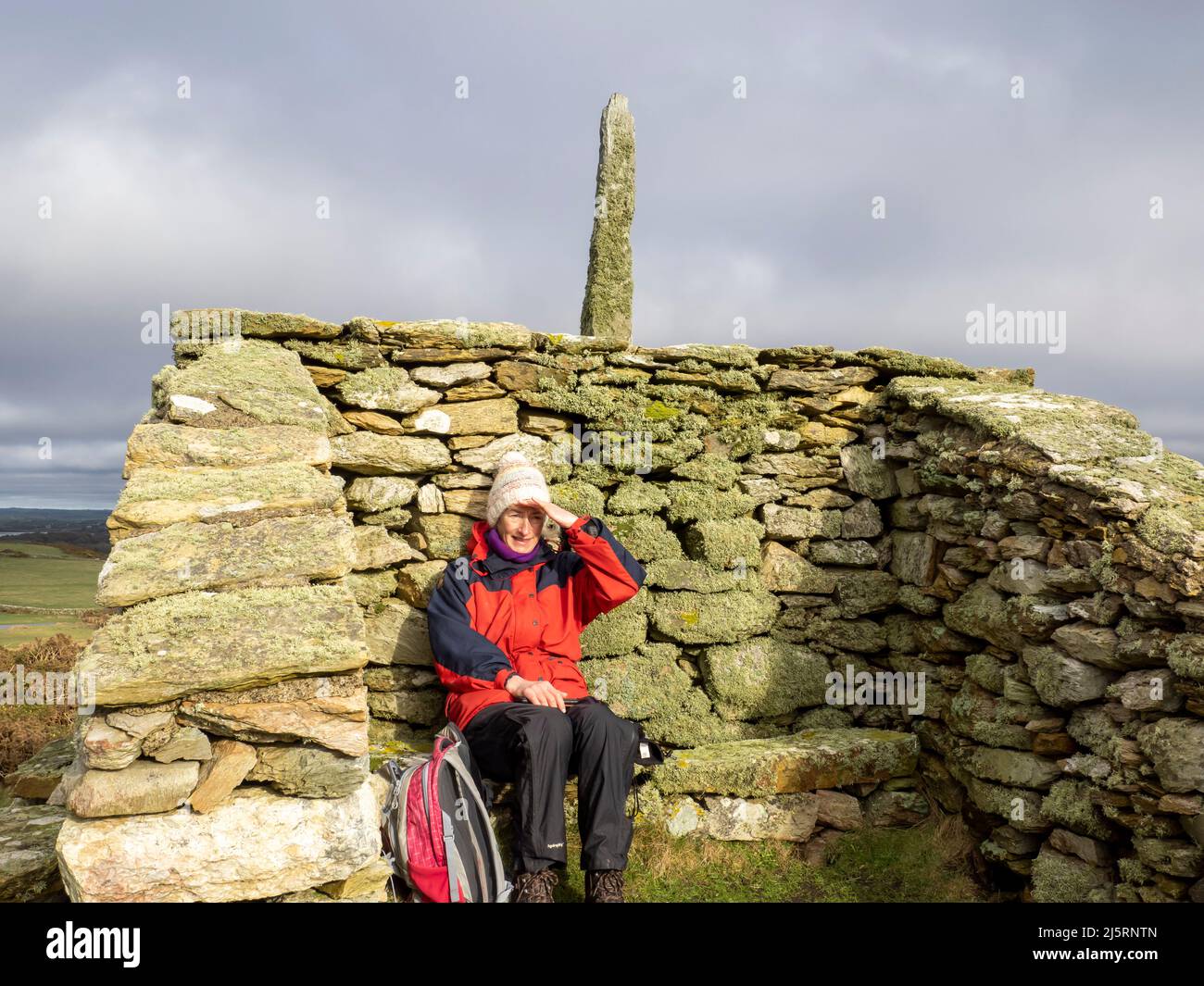 A Victorian sheltered seat near Trearddur on Holy Island, Anglesey ...