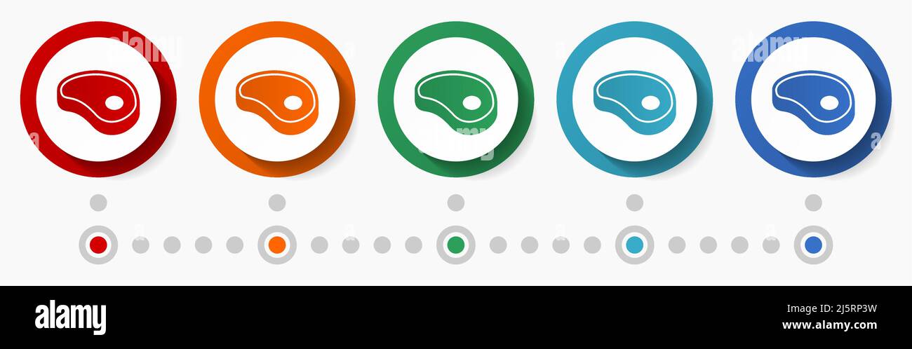Meat, food concept vector icon set, infographic template, flat design ...