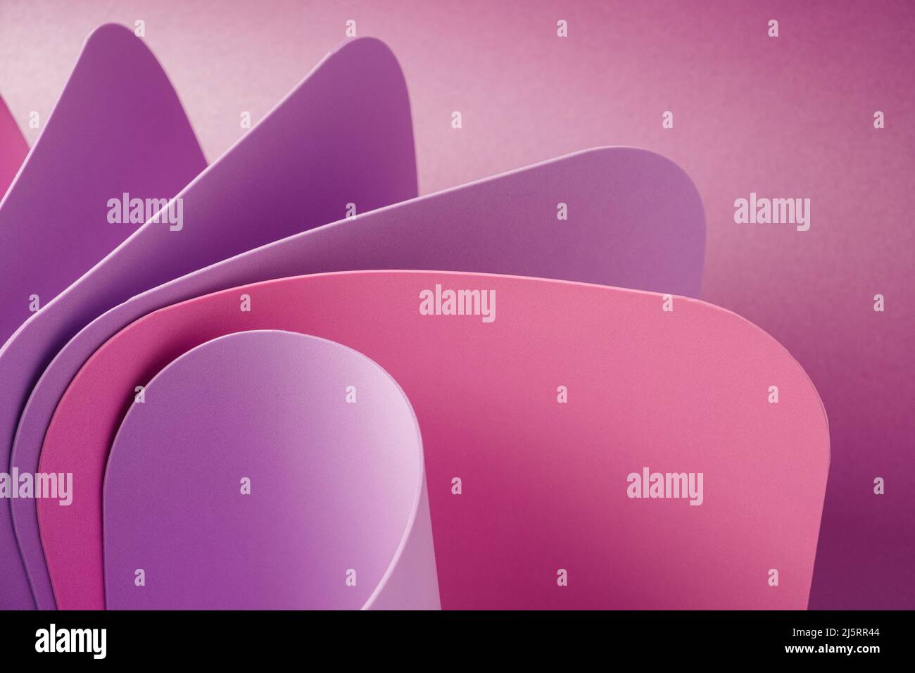 Pink and violet abstract shapes on a purple background. Elegant soft backdrop. Stock Photo