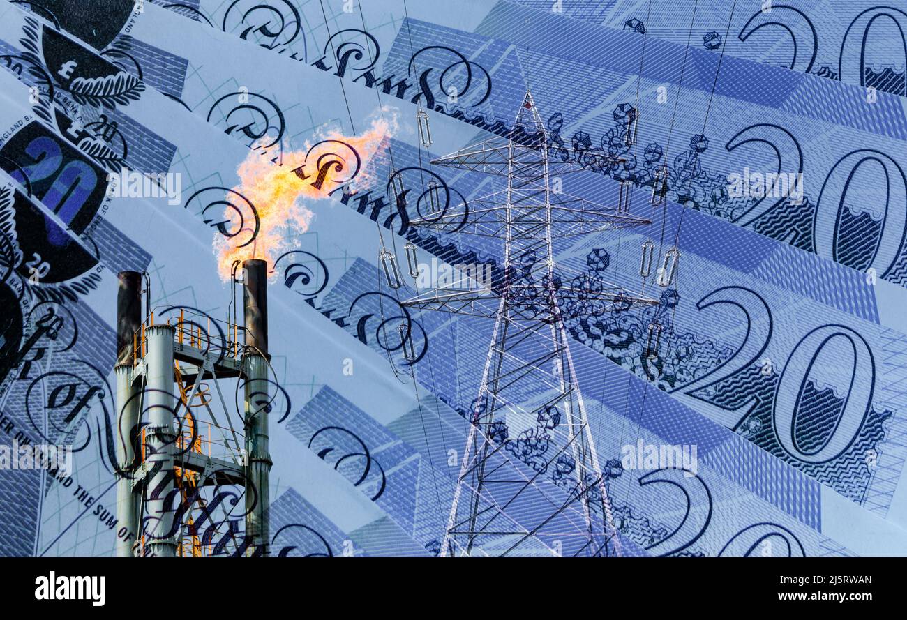 UK cost of living crisis, rising gas, energy, electricity prices