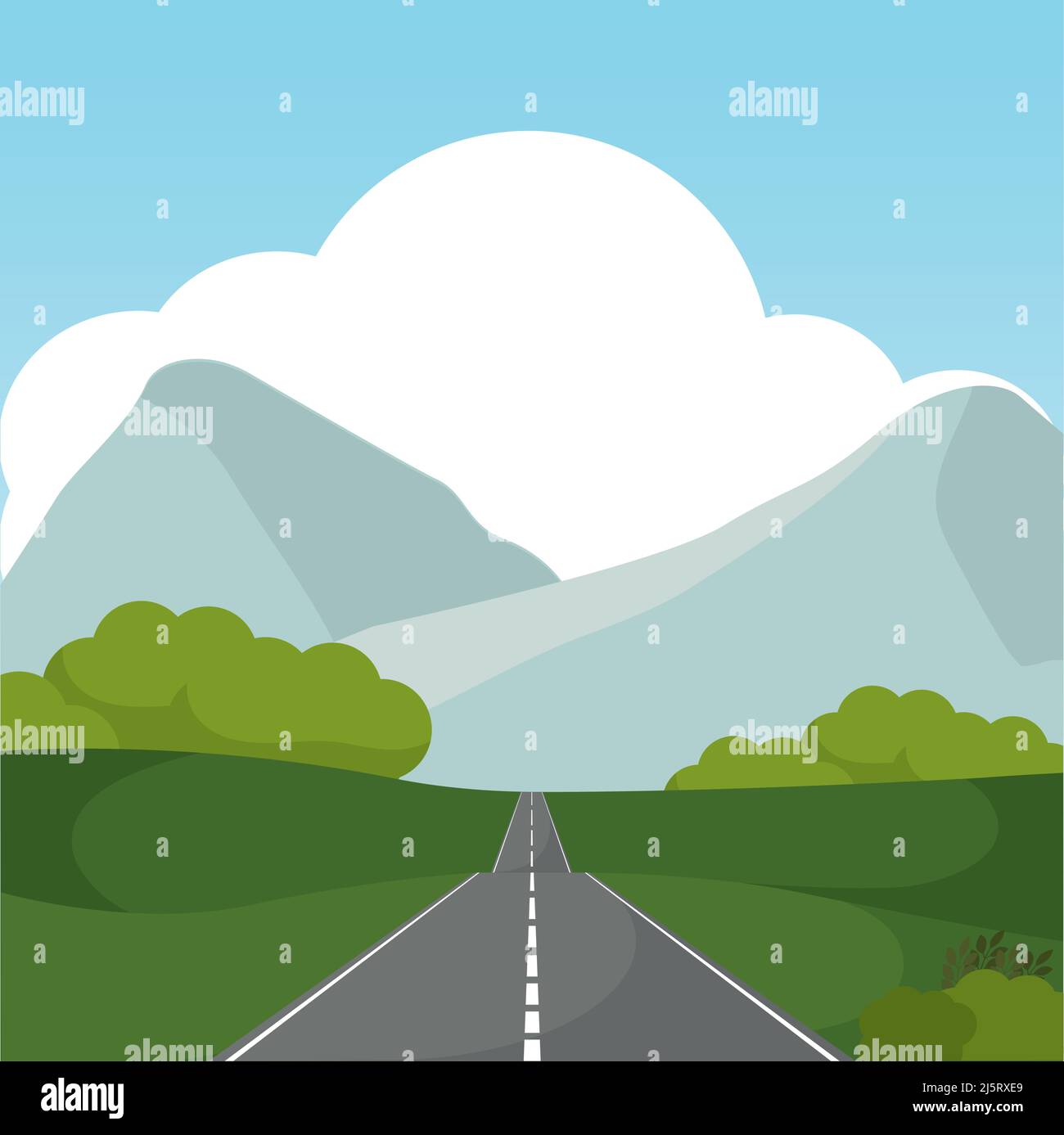 Poster way forest landscape vector illustration Stock Vector Image ...