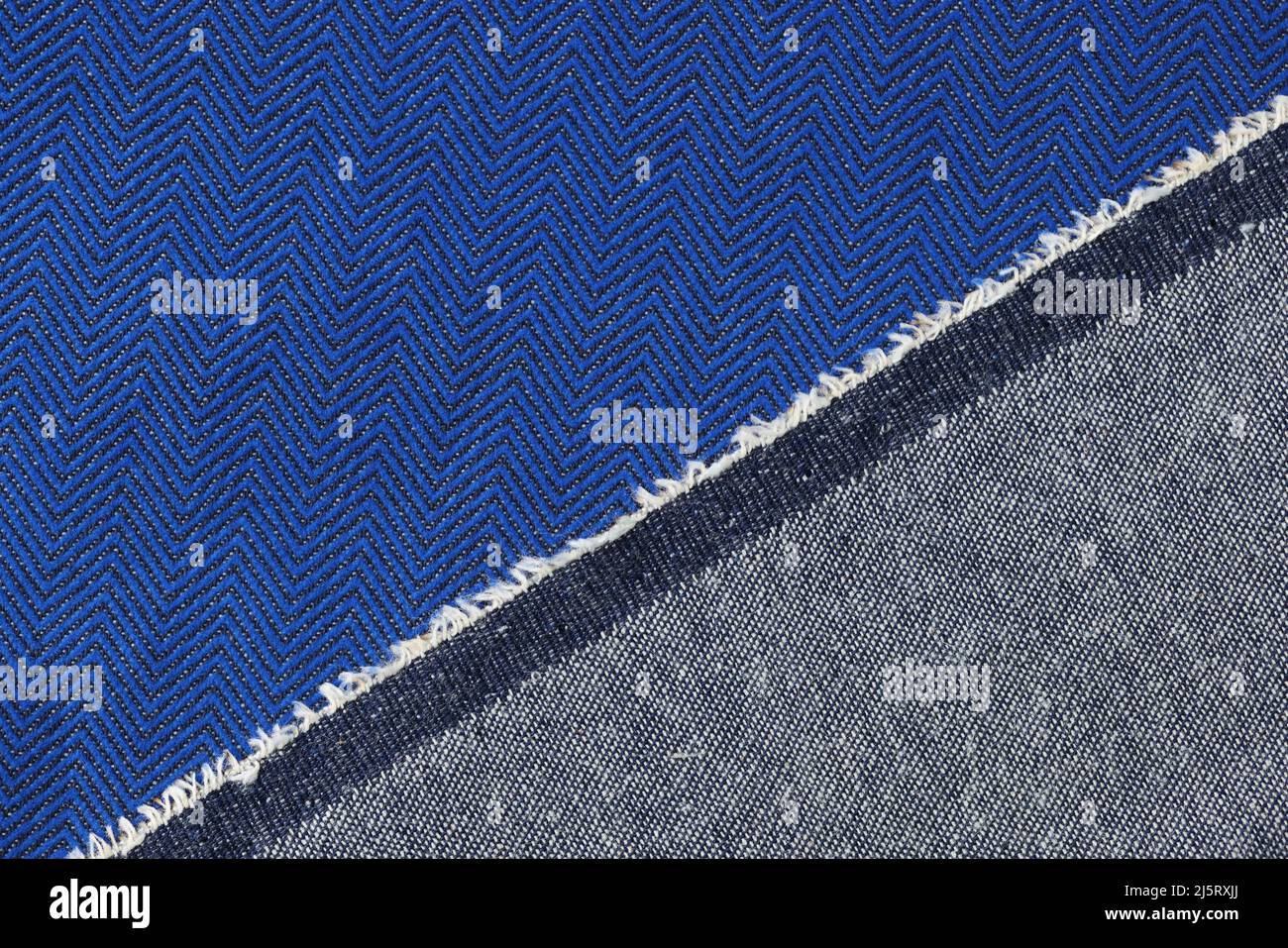 Blue jeans texture macro denim fabric closeup Stock Photo