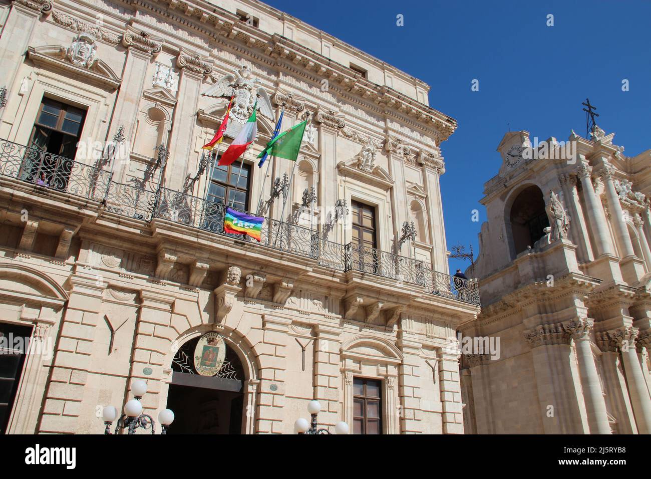 senato palace (actual town hall) in syracusa in sicily (italy) Stock Photo