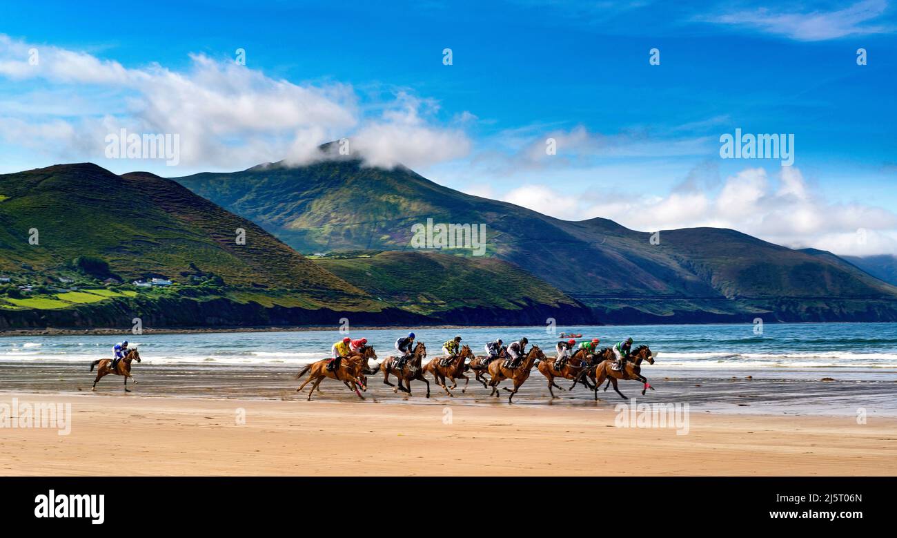 Glenbeigh Races on Rossbeigh Beach County Kerry, Ireland Stock Photo