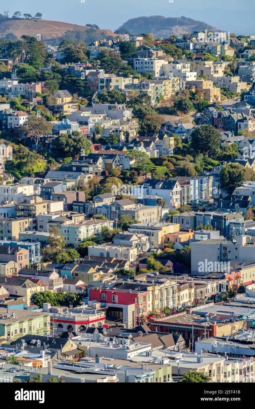 Residential area on a slope in San Francisco, California Stock Photo ...