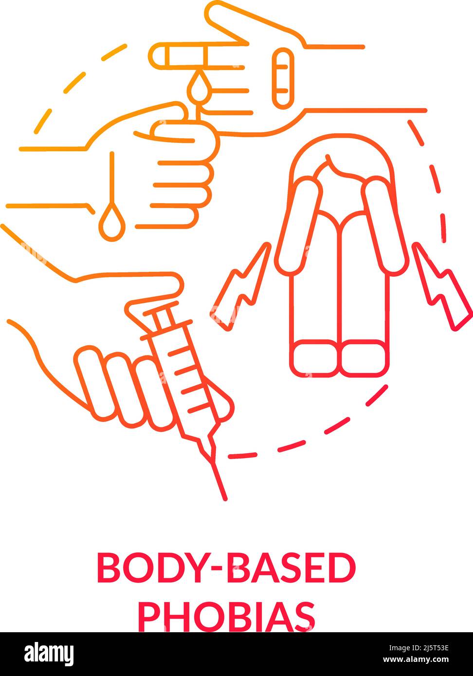 Body based phobias red gradient concept icon Stock Vector Image & Art